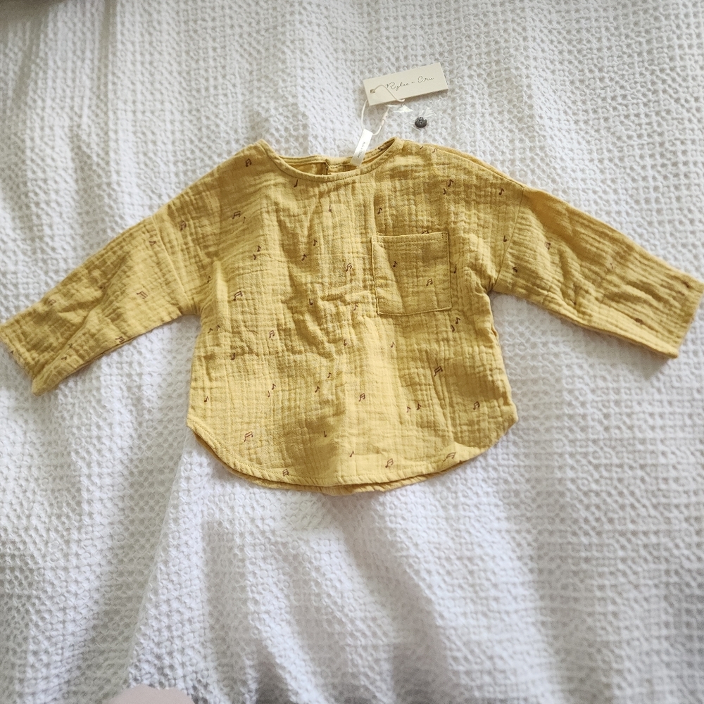 Rylee + Cru Long Sleeve Music Notes Shirt NWT Size: 6-12 M